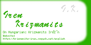 iren krizmanits business card